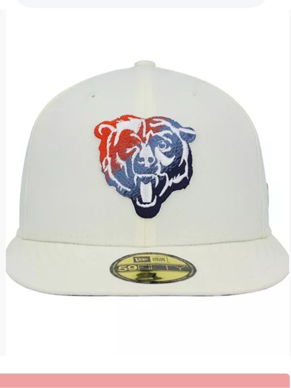 New Era Men's Cream Chicago Bears Chrome Dim 59FIFTY Fitted Hat 6 7/8 NWT